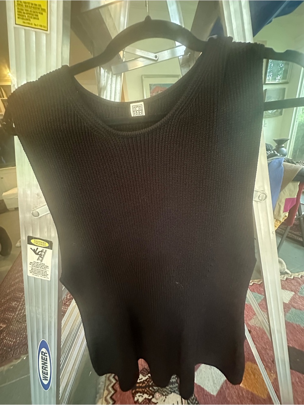 Toteme Black Ribbed Knit Tank